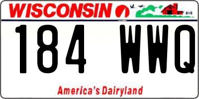 WI license plate 184WWQ