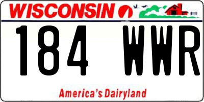 WI license plate 184WWR