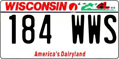 WI license plate 184WWS