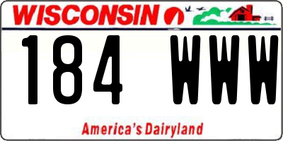 WI license plate 184WWW