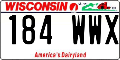 WI license plate 184WWX