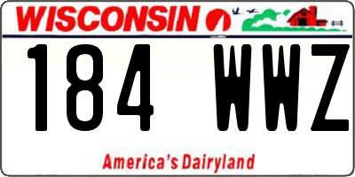 WI license plate 184WWZ