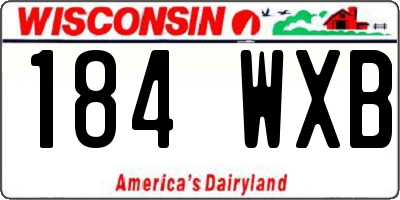 WI license plate 184WXB