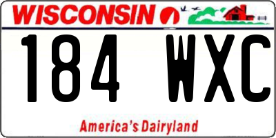 WI license plate 184WXC