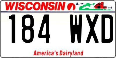 WI license plate 184WXD