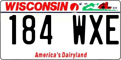 WI license plate 184WXE