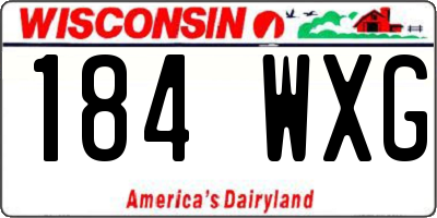 WI license plate 184WXG