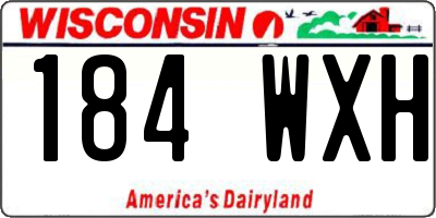 WI license plate 184WXH