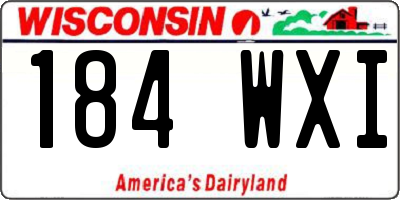 WI license plate 184WXI