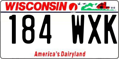 WI license plate 184WXK