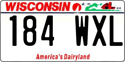 WI license plate 184WXL