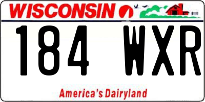 WI license plate 184WXR