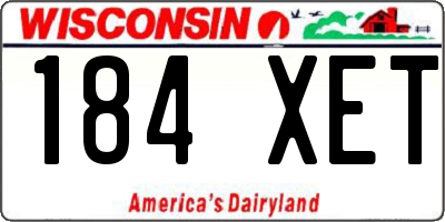 WI license plate 184XET