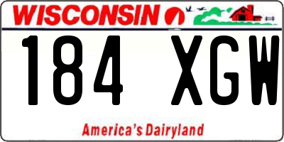 WI license plate 184XGW