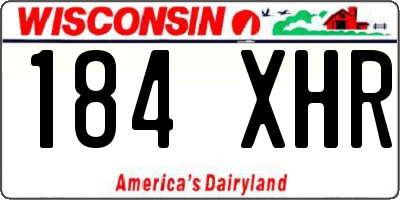 WI license plate 184XHR