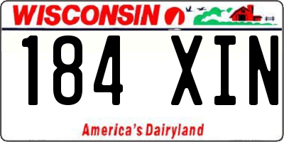 WI license plate 184XIN