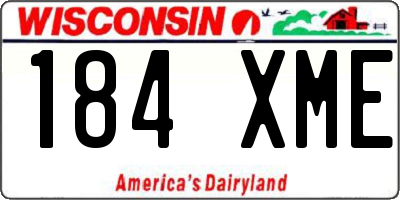 WI license plate 184XME