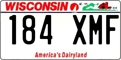 WI license plate 184XMF
