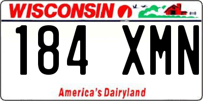 WI license plate 184XMN