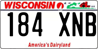 WI license plate 184XNB