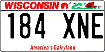 WI license plate 184XNE