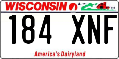 WI license plate 184XNF