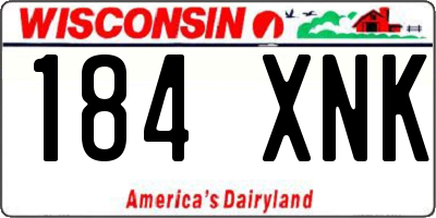 WI license plate 184XNK