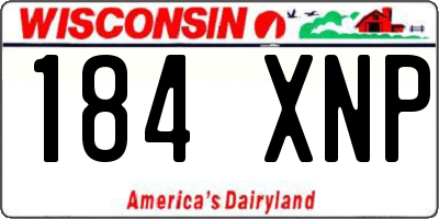 WI license plate 184XNP