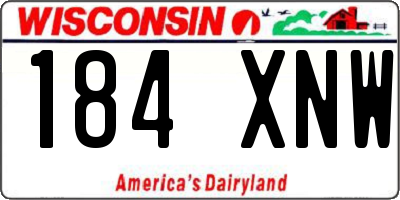 WI license plate 184XNW
