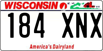 WI license plate 184XNX