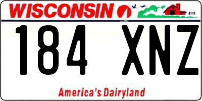 WI license plate 184XNZ