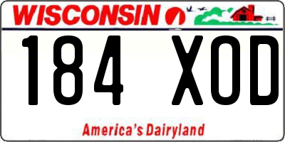 WI license plate 184XOD