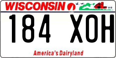 WI license plate 184XOH