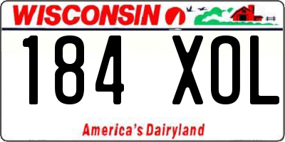 WI license plate 184XOL