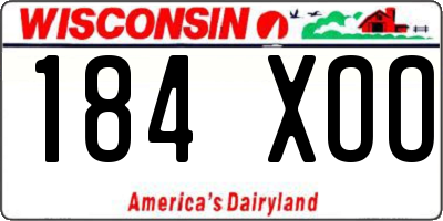 WI license plate 184XOO