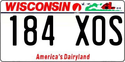 WI license plate 184XOS