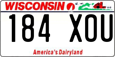 WI license plate 184XOU
