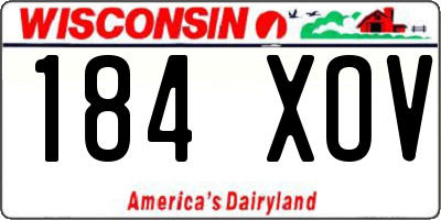 WI license plate 184XOV