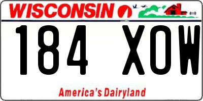 WI license plate 184XOW