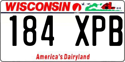 WI license plate 184XPB