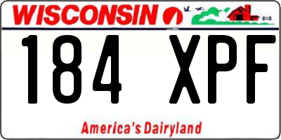 WI license plate 184XPF
