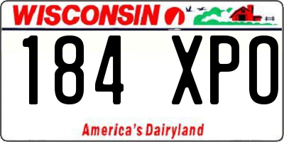 WI license plate 184XPO
