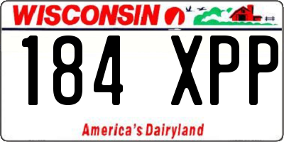 WI license plate 184XPP