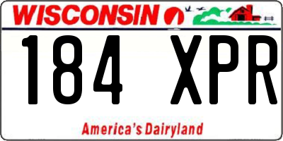 WI license plate 184XPR