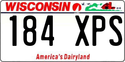 WI license plate 184XPS