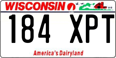 WI license plate 184XPT
