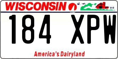 WI license plate 184XPW