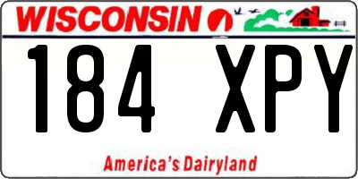WI license plate 184XPY
