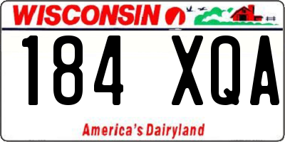 WI license plate 184XQA