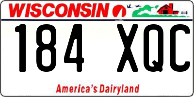 WI license plate 184XQC